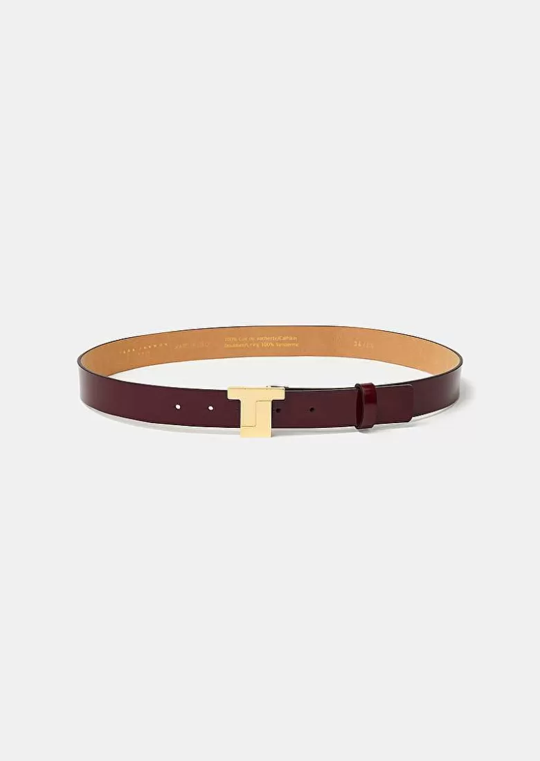 TARA JARMON 8 Bis Burgundy Leather Belt Shop