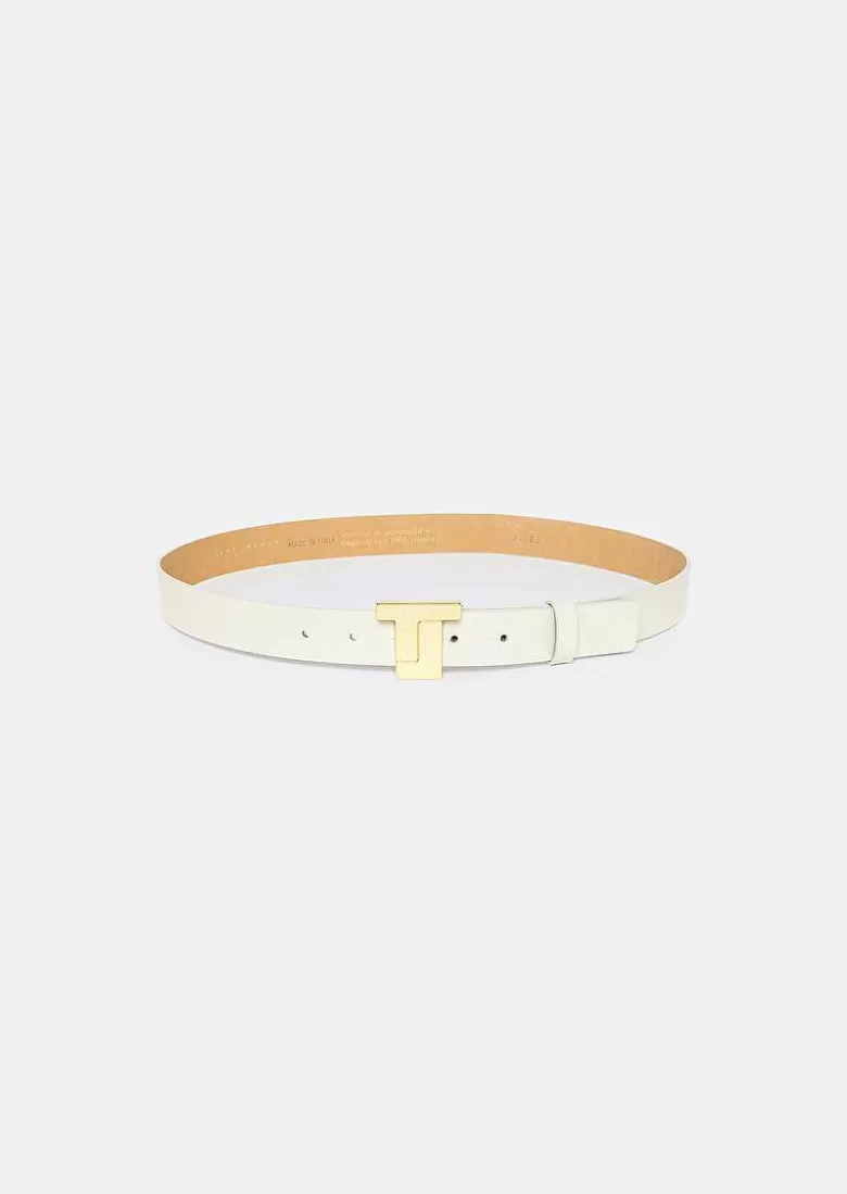 TARA JARMON 8 Bis Ecru Leather Belt Fashion