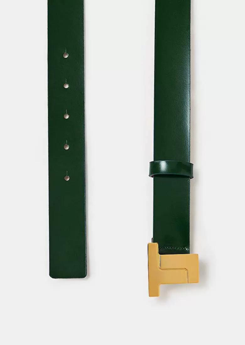 TARA JARMON 8 Bis Green Leather Belt Best