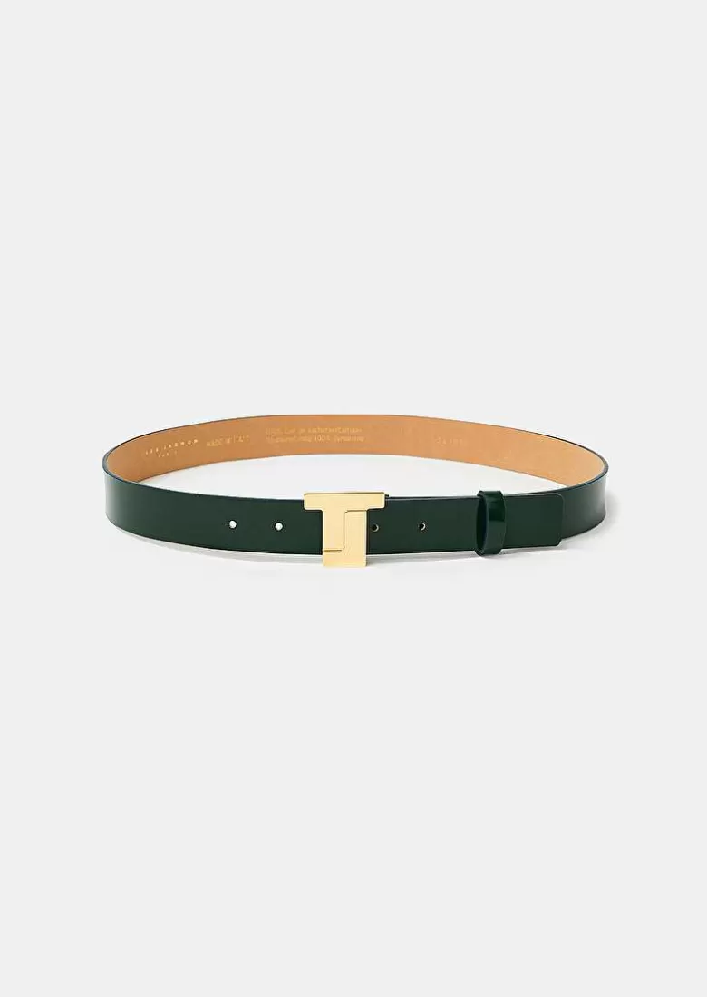 TARA JARMON 8 Bis Green Leather Belt Best