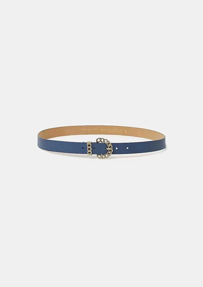 TARA JARMON Bella Blue Leather Belt Hot