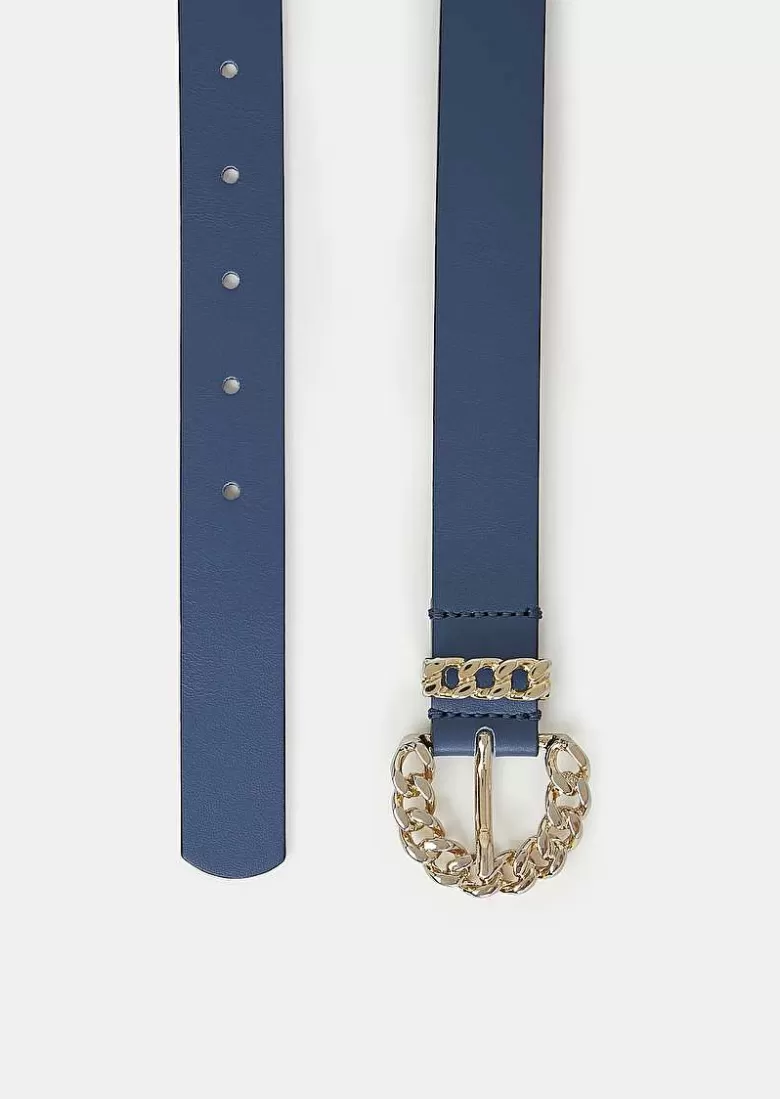 TARA JARMON Bella Blue Leather Belt Hot