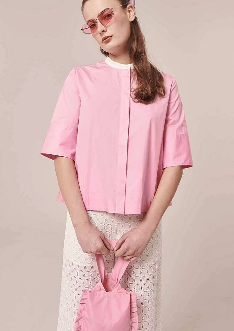 TARA JARMON Camilliana Pink Poplin Shirt Best Sale