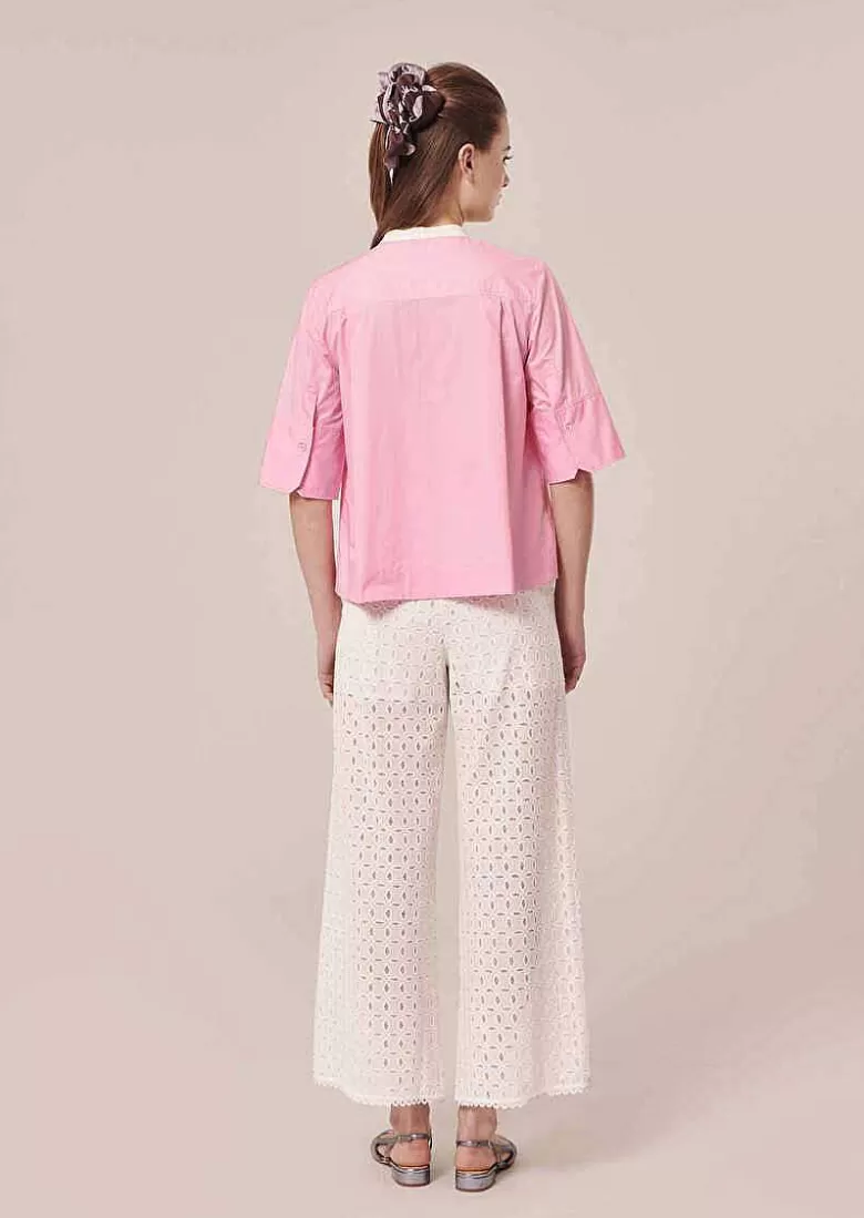 TARA JARMON Camilliana Pink Poplin Shirt Best Sale