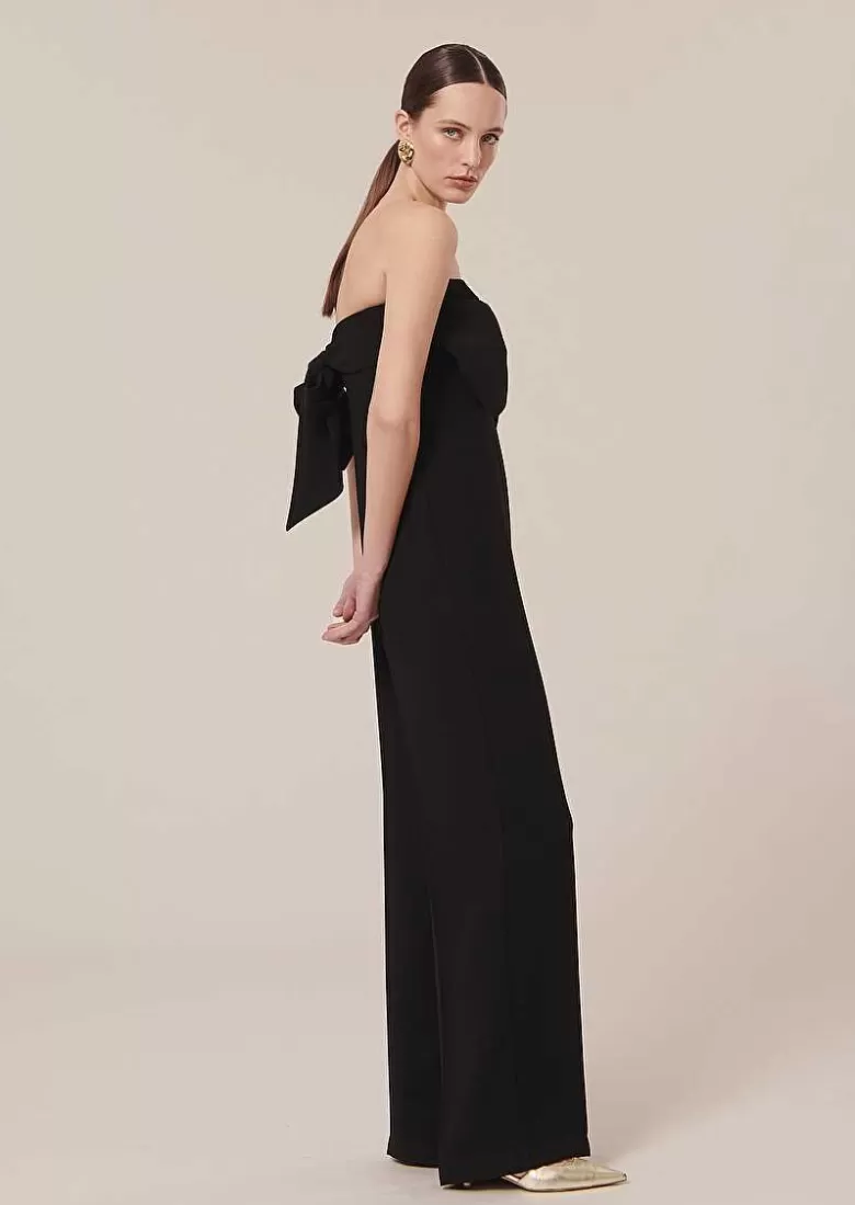 TARA JARMON Coeur Black Jumpsuit In Crepe Best