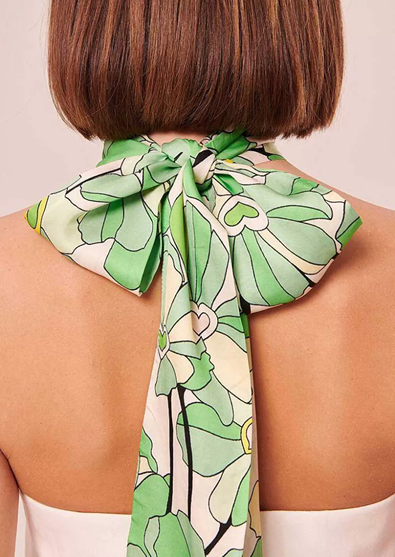 TARA JARMON Emeline Green Floral Printed Scarf Best