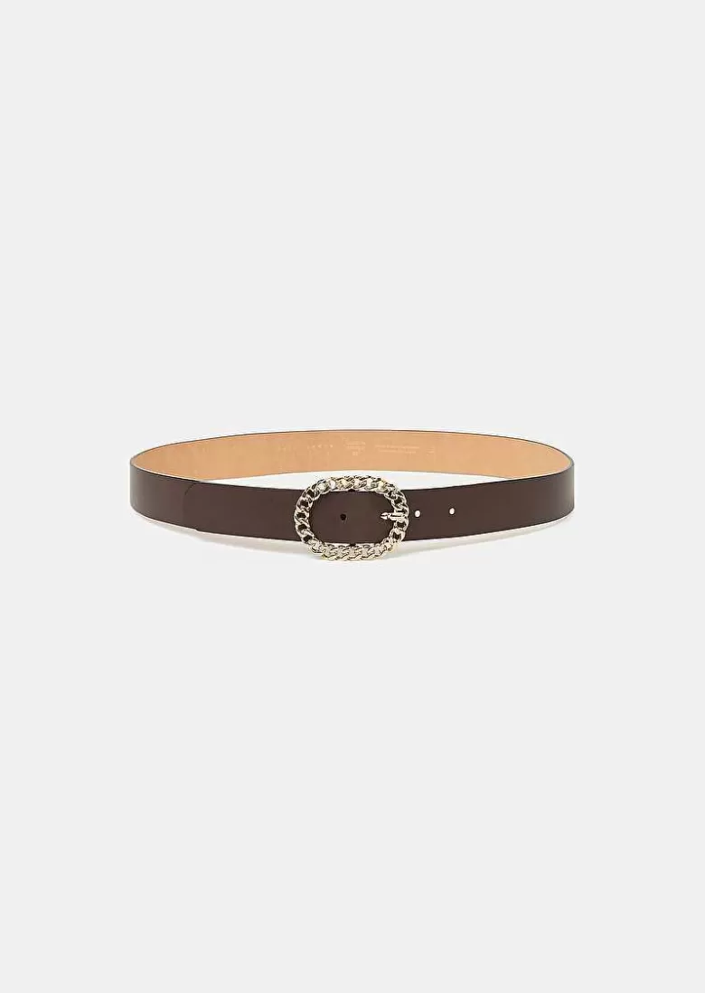 TARA JARMON Gigi Brown Leather Belt Flash Sale