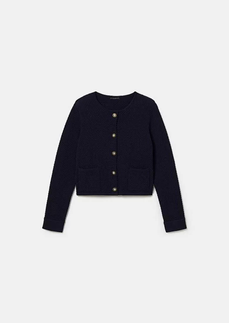 TARA JARMON Guest Midnight Blue Cupro Cardigan Shop