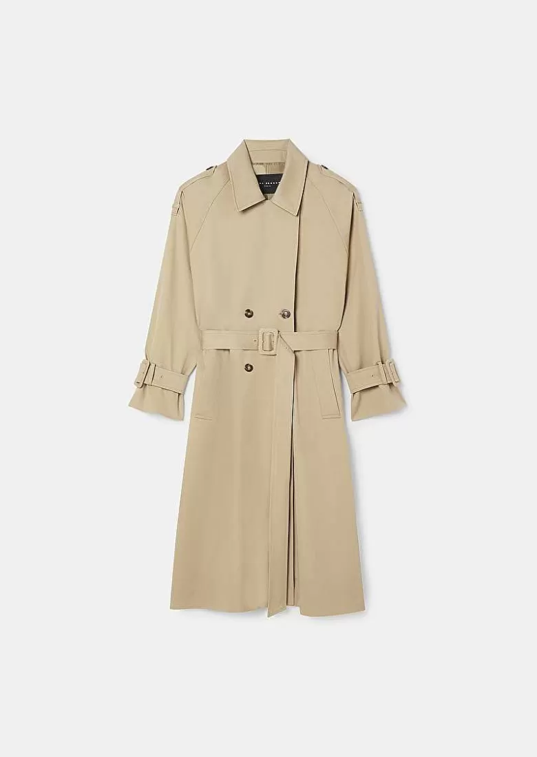 TARA JARMON Ivan Beige Trench Coat Outlet