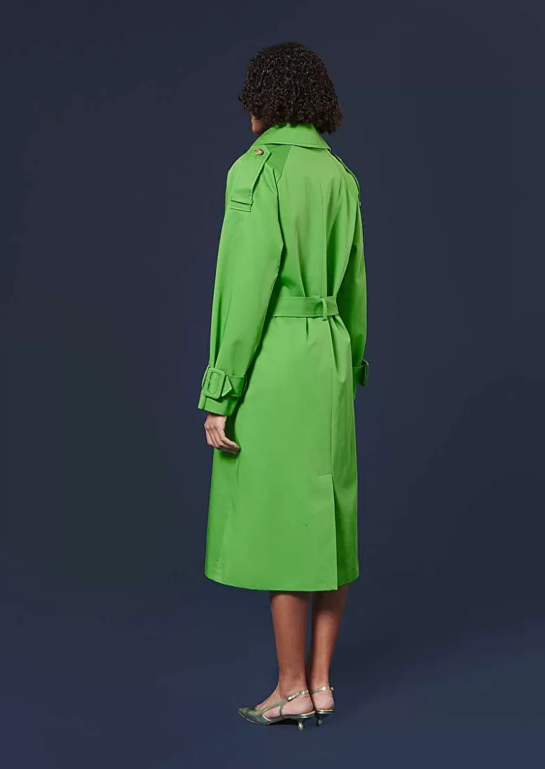 TARA JARMON Ivan Green Tranch-Coat Cheap