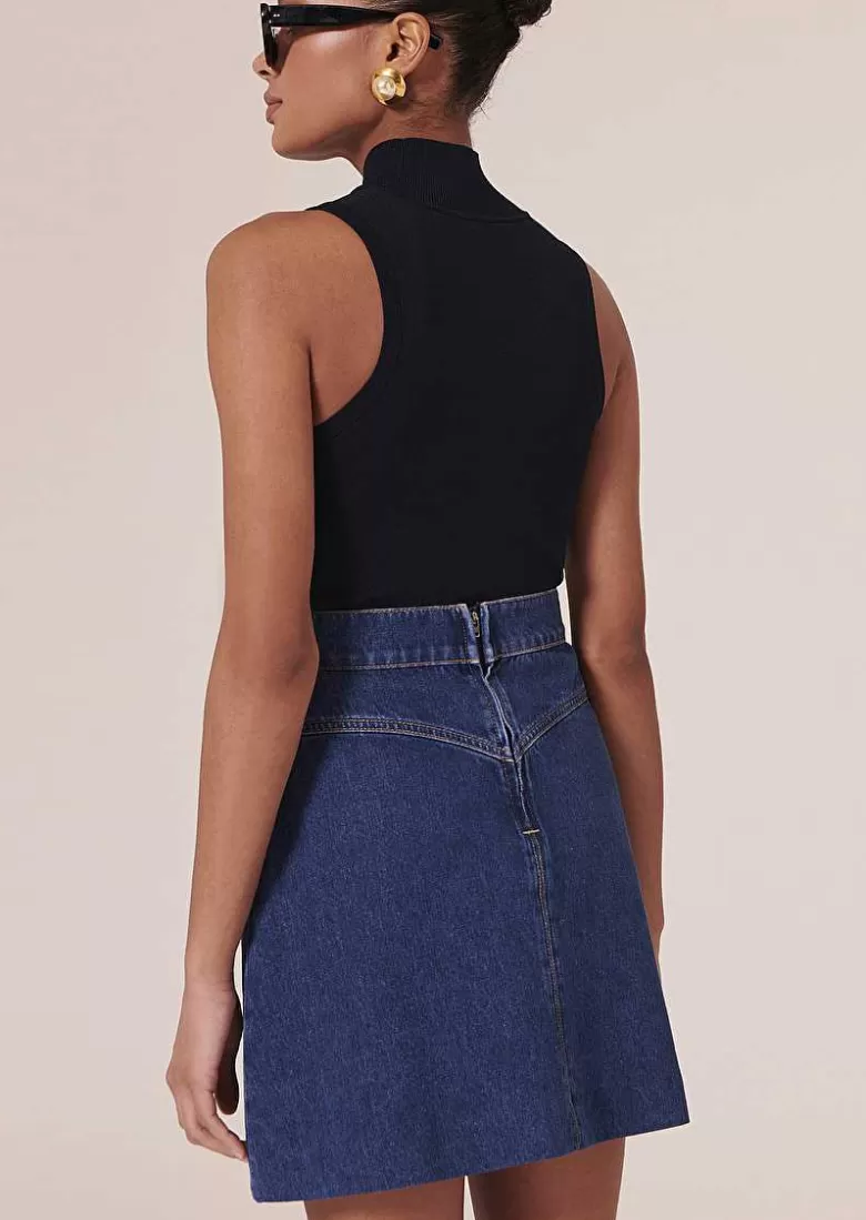 TARA JARMON Jasmina Blue Denim Skirt Outlet