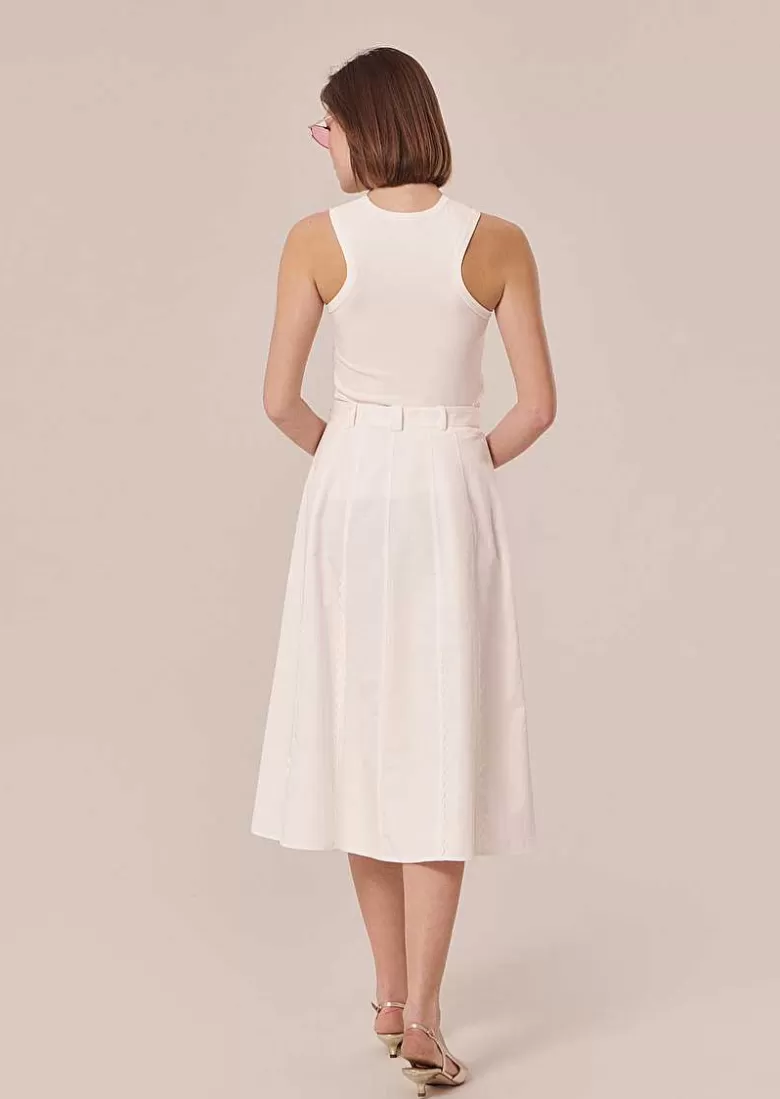 TARA JARMON Jil White Cotton Skirt Fashion