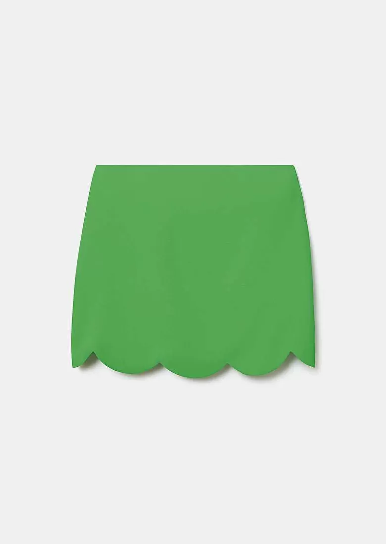 TARA JARMON Joliette Green Crepe Skirt Discount