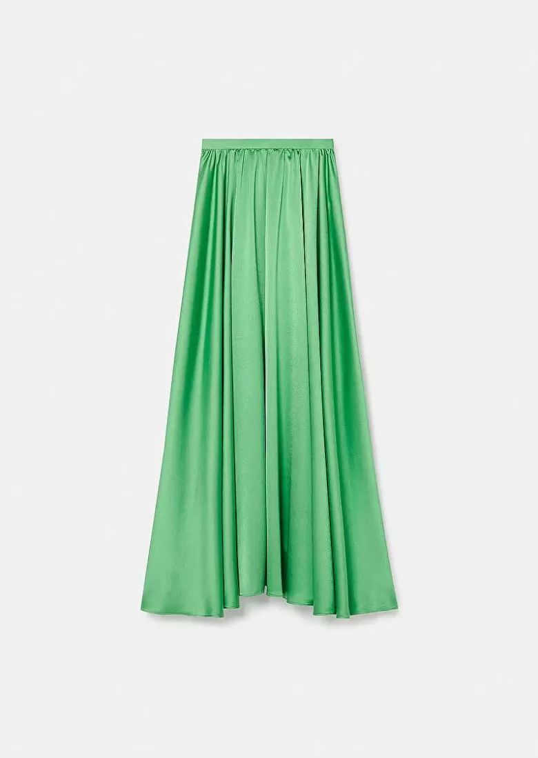 TARA JARMON Joya Green Satin Skirt Cheap