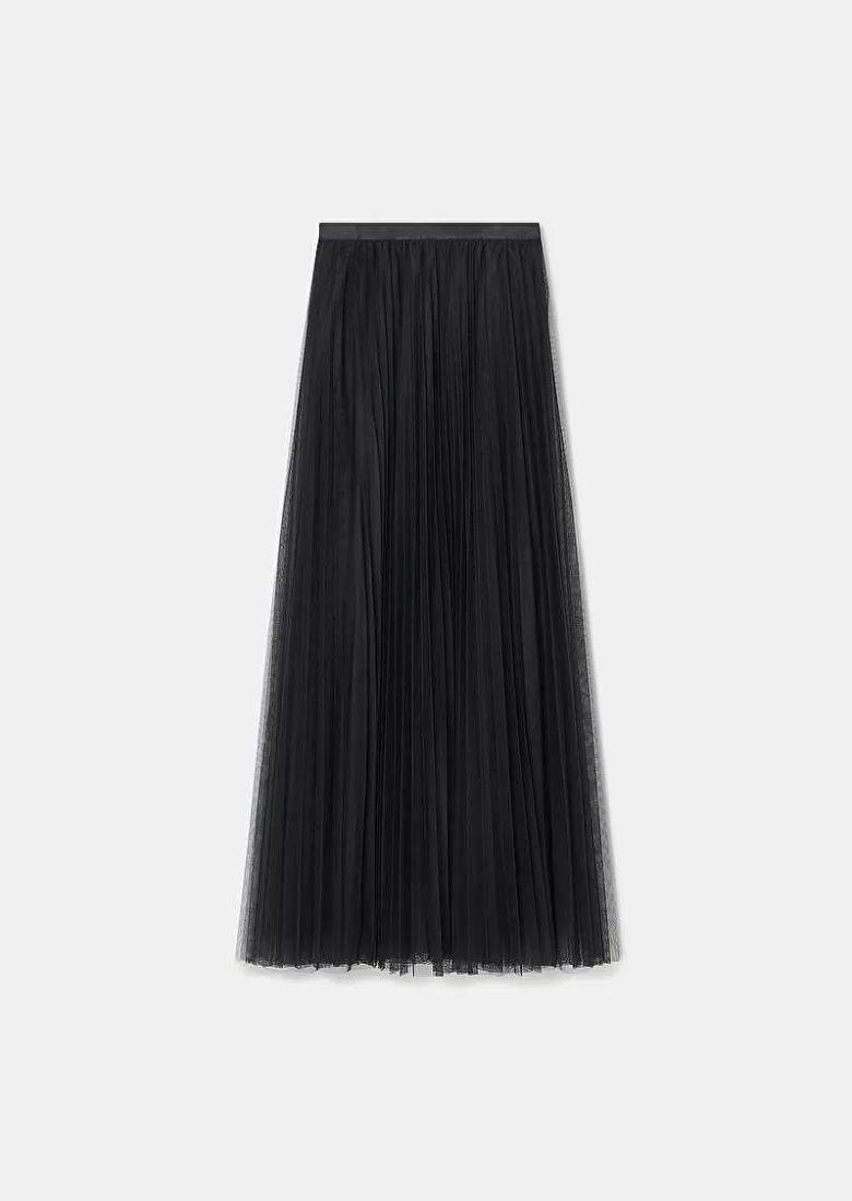 TARA JARMON Juliette Black Pleated Tulle Skirt Outlet