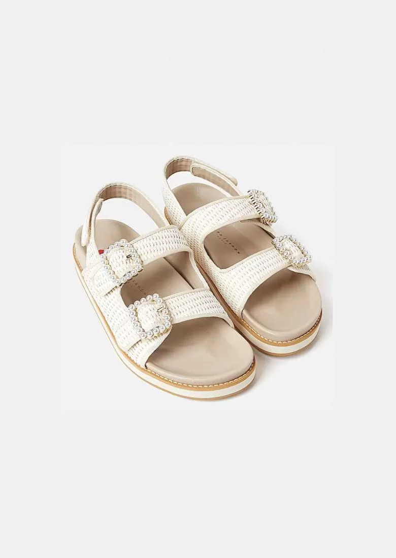 TARA JARMON Karen Ecru Raffia Sandals Online