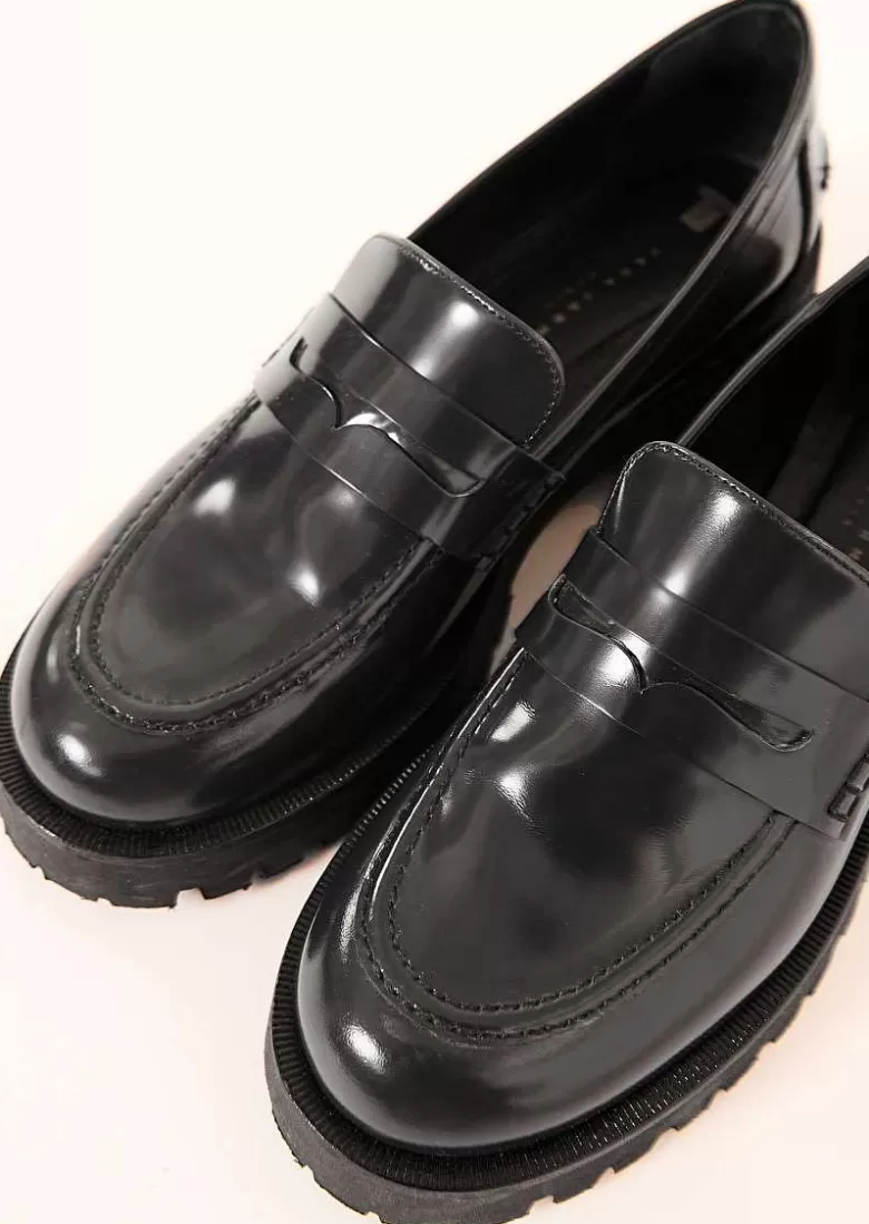 TARA JARMON Kate Navy Blue Loafers In Leather Outlet