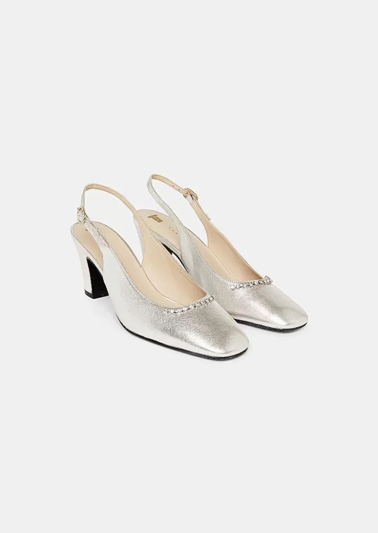 TARA JARMON Katrina Silver Leather Shoes Best