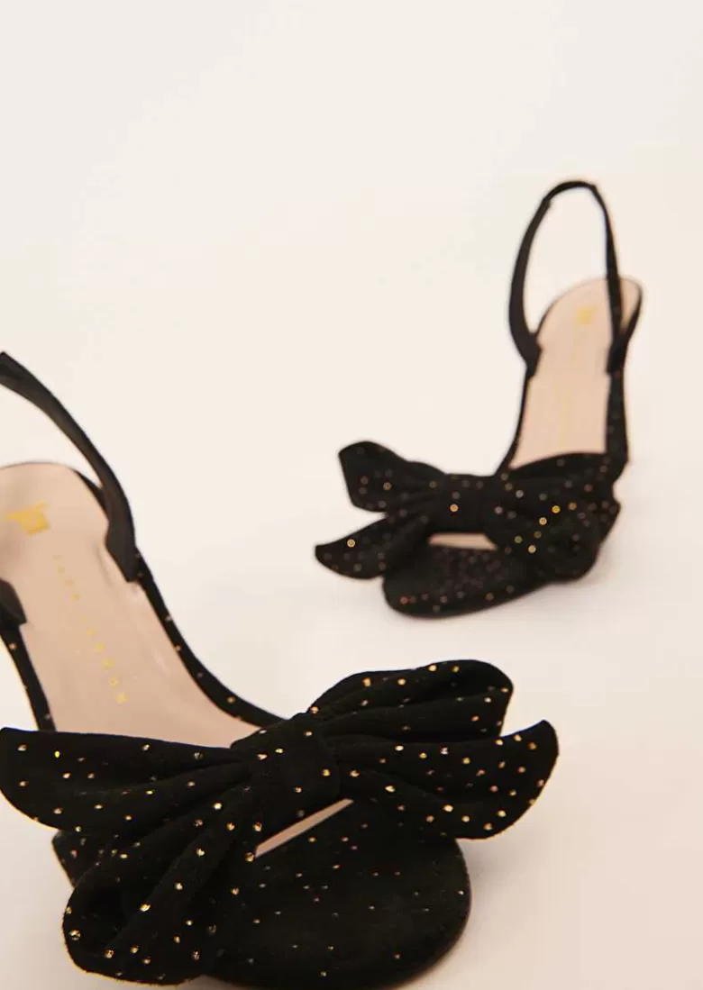 TARA JARMON Kerry Black Leather Strass Pumps Shop