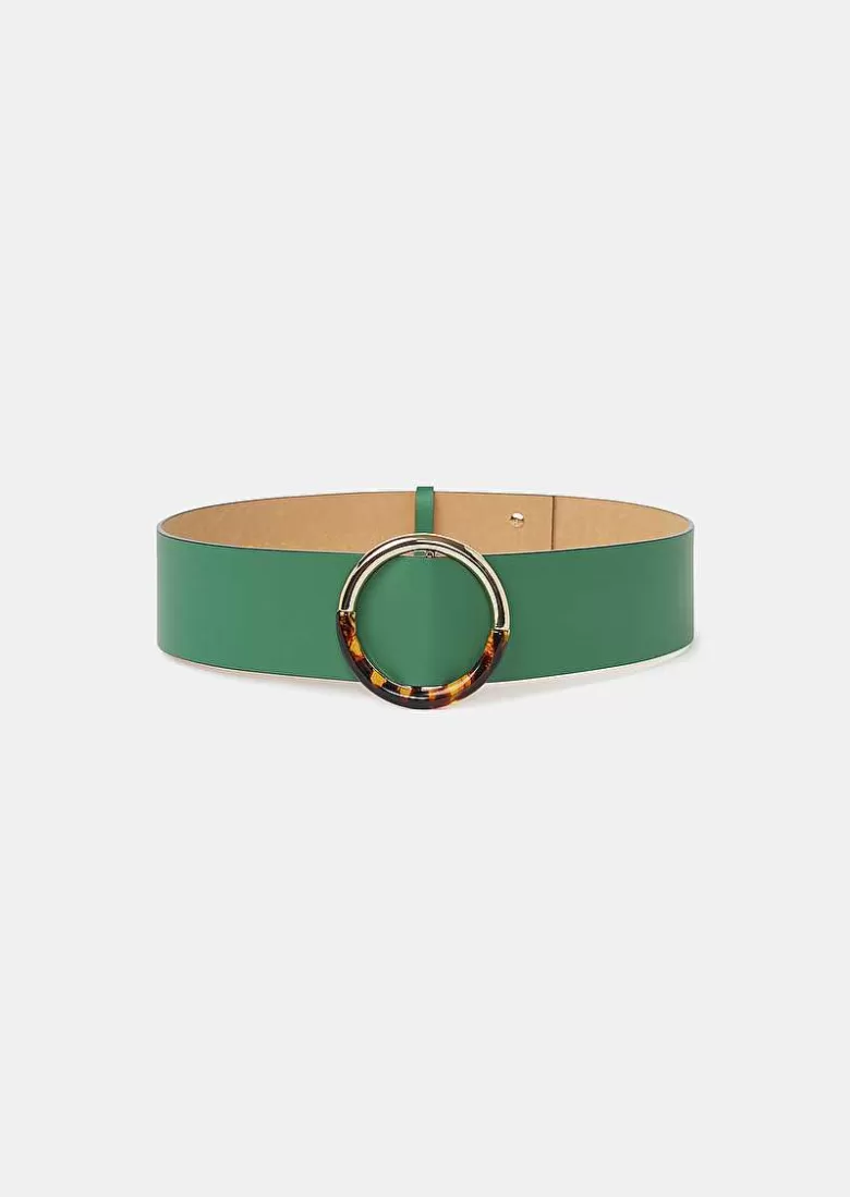 TARA JARMON Lauren Green Leather Belt Best