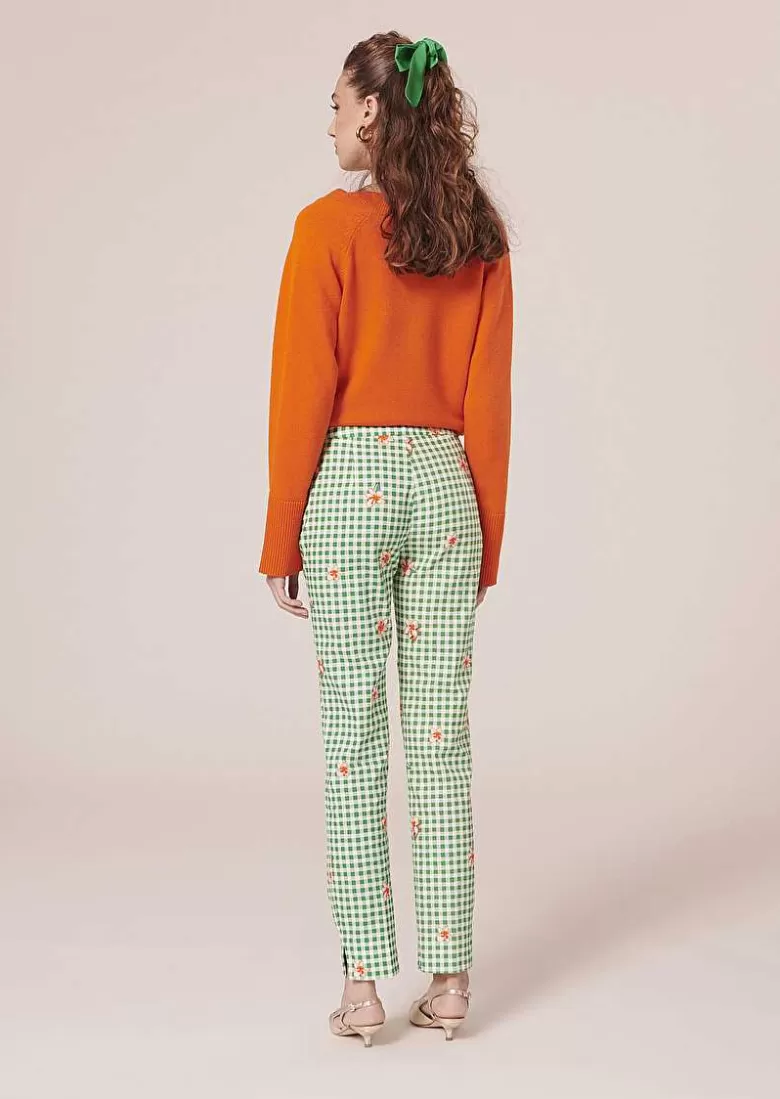 TARA JARMON Pablo Green Vichy Pants Cheap