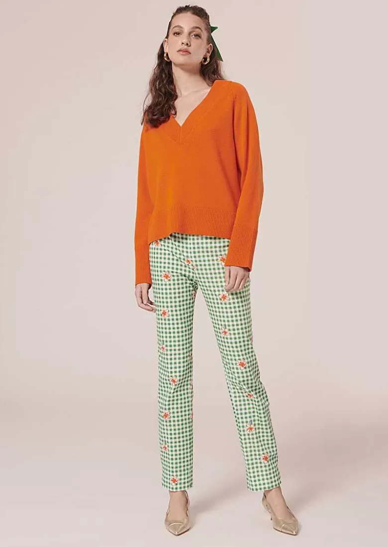 TARA JARMON Pablo Green Vichy Pants Cheap