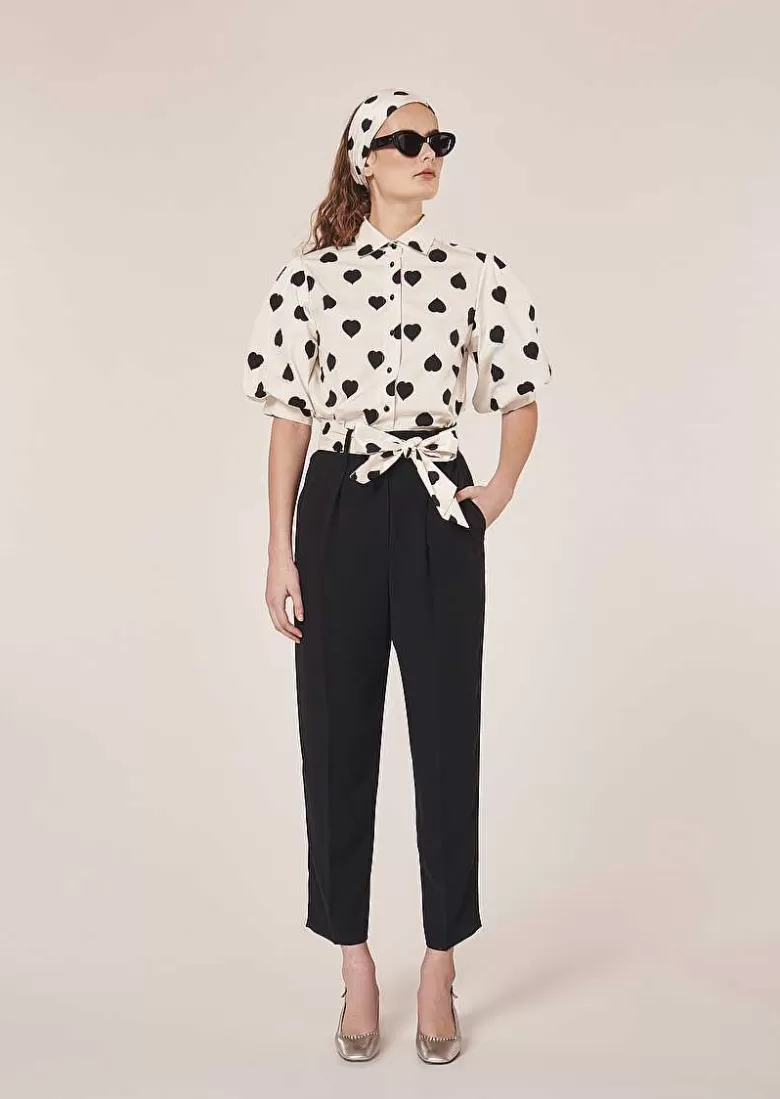 TARA JARMON Paga Black Crepe Pants Best