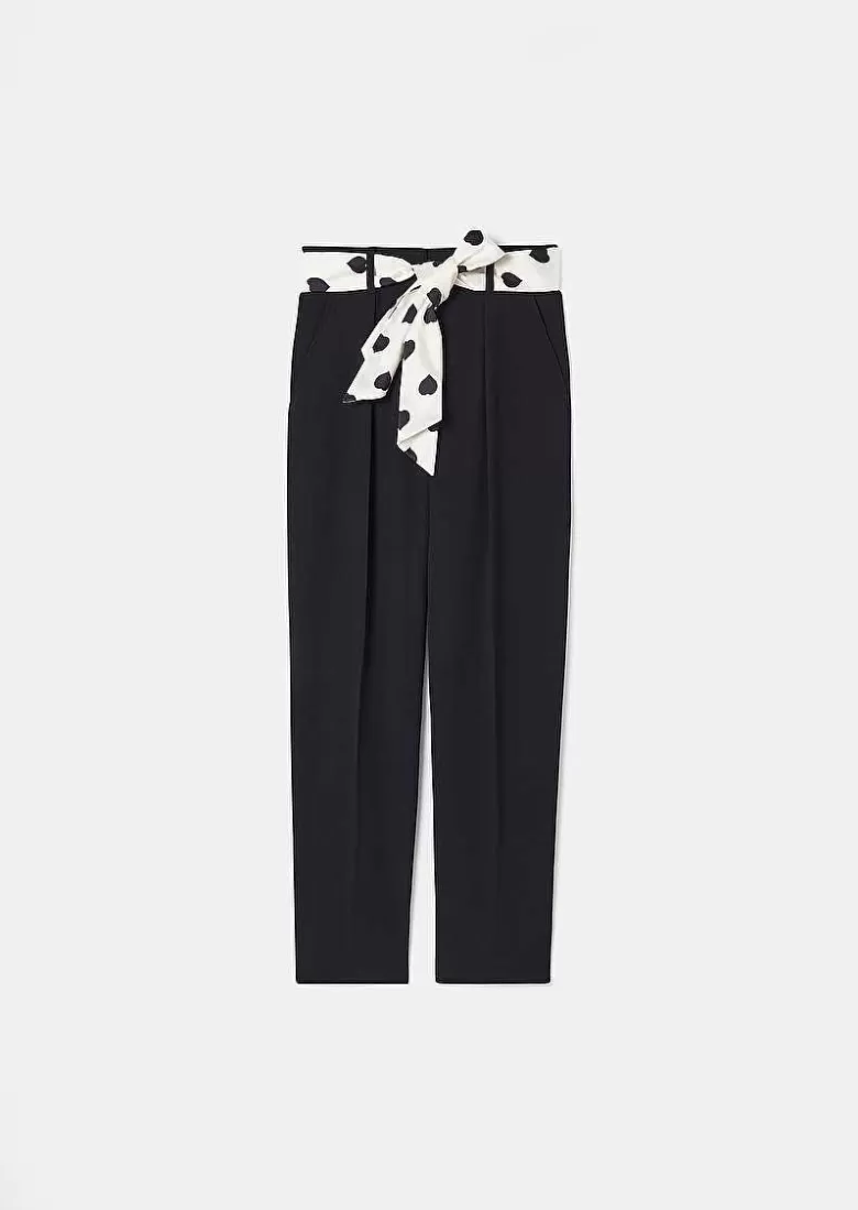 TARA JARMON Paga Black Crepe Pants Best