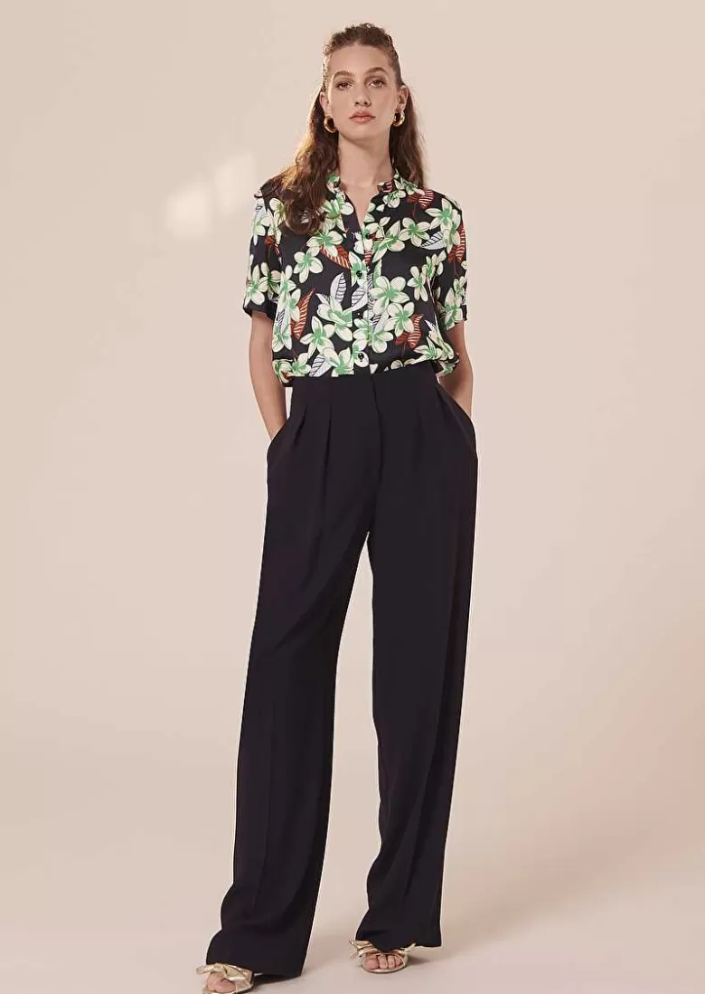 TARA JARMON Parigi Midnight Blue Crepe Pants Best