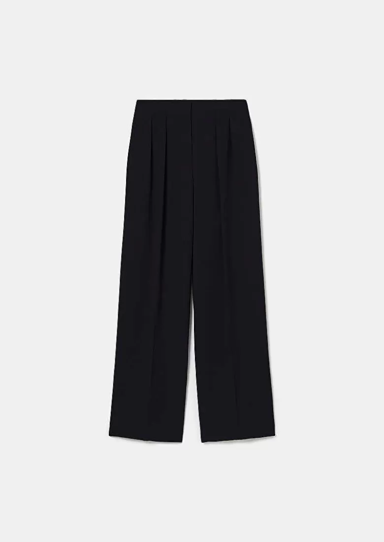 TARA JARMON Parigi Midnight Blue Crepe Pants Best