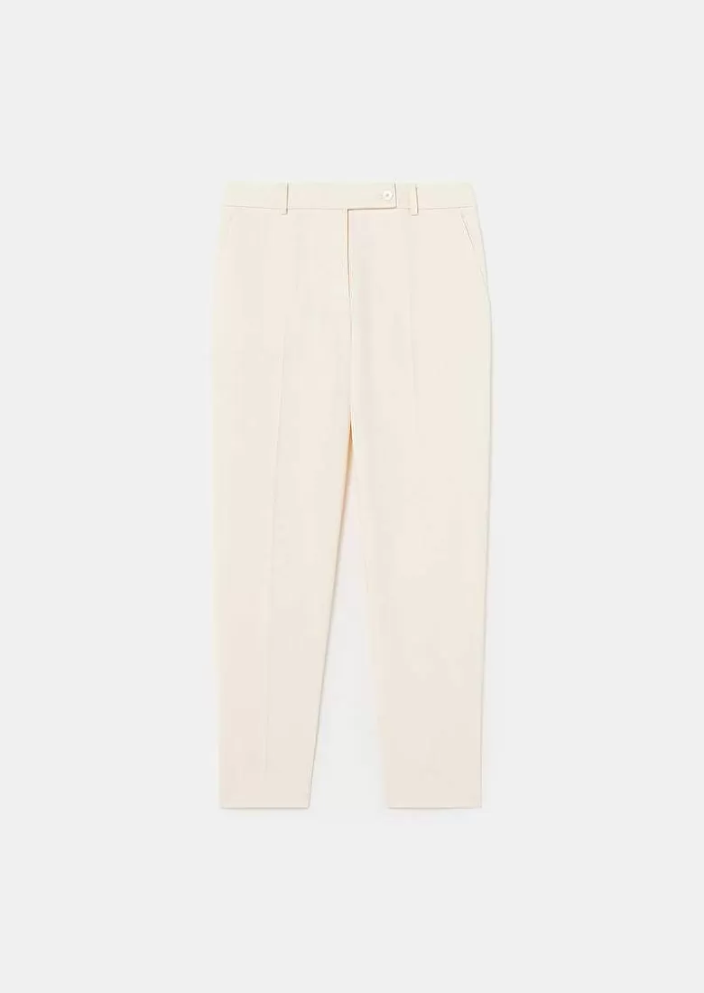 TARA JARMON Pascal Ecru Cold Wool Pants Best Sale