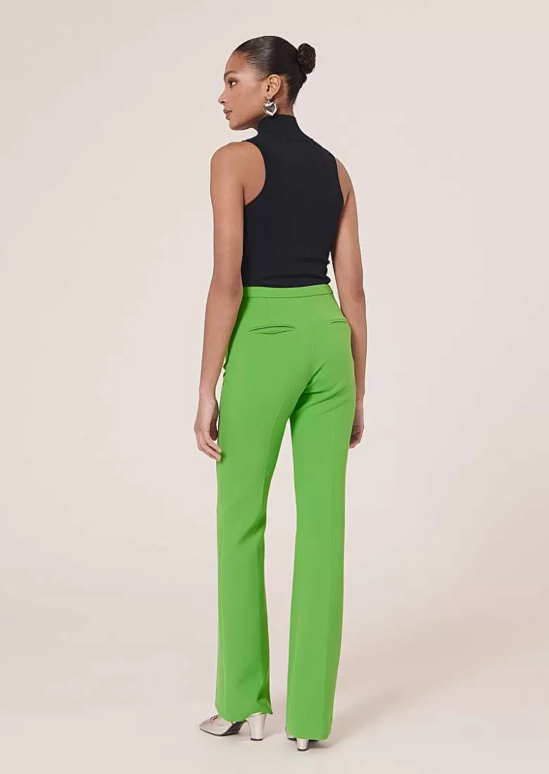 TARA JARMON Phoenix Green Double Canvas Pants Flash Sale