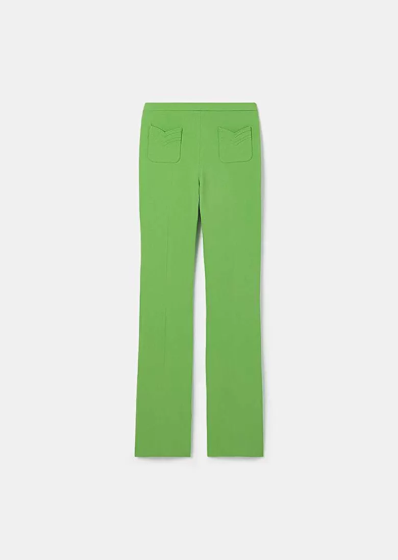 TARA JARMON Phoenix Green Double Canvas Pants Flash Sale