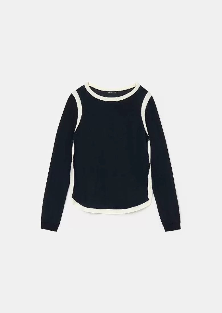 TARA JARMON Ponama Midnight Blue Cotton Top Outlet