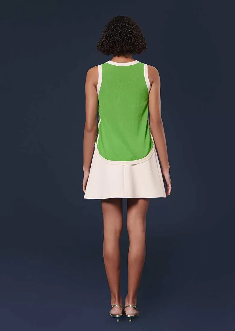 TARA JARMON Prentiss Green Cotton Top Flash Sale