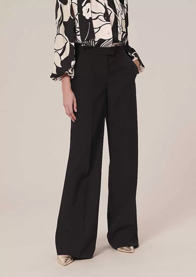 TARA JARMON Primavera Black Cold Wool Pants Best Sale