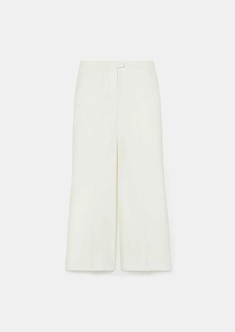 TARA JARMON Primavera Ecru Cold Wool Pants Sale