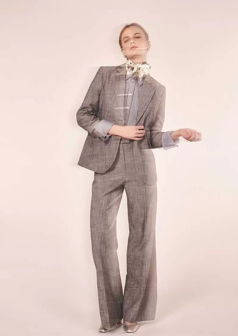 TARA JARMON Primavera Grey Suit Pants Flash Sale