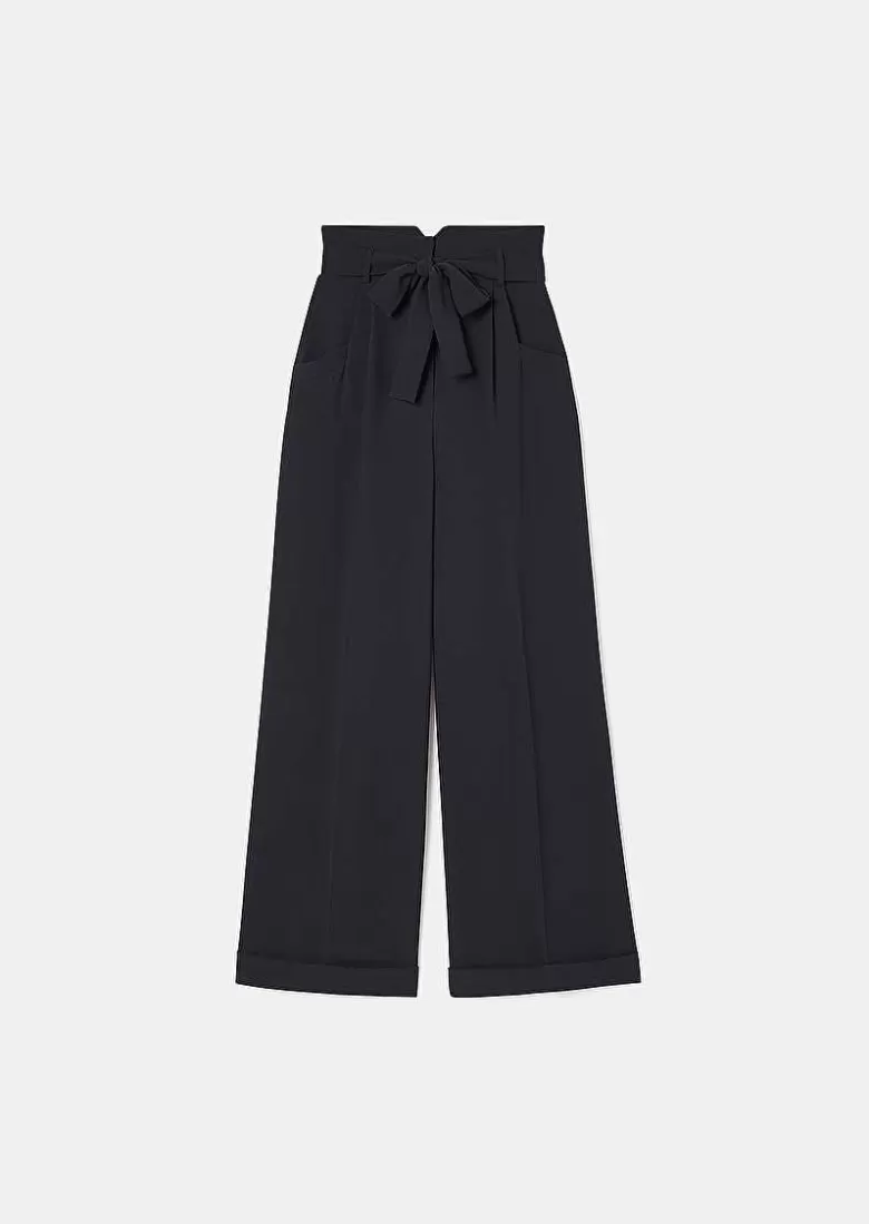 TARA JARMON Pyla Black Crepe Pants New