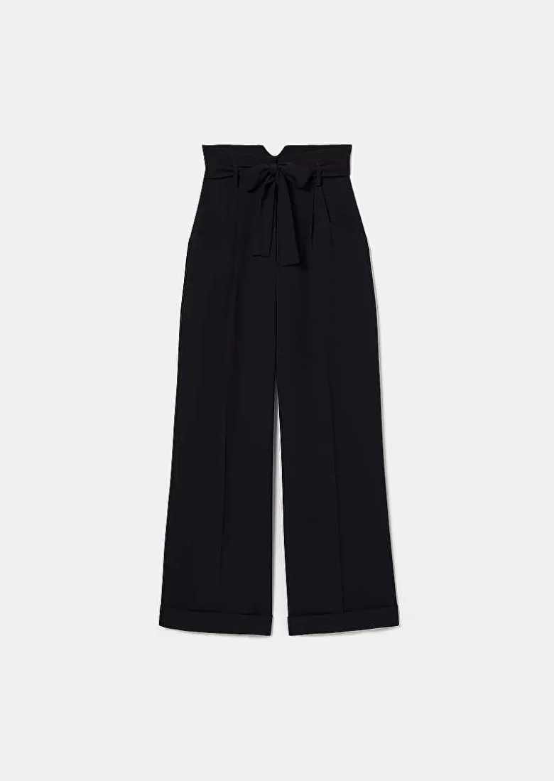 TARA JARMON Pyla Midnight Blue Crepe Pants Cheap