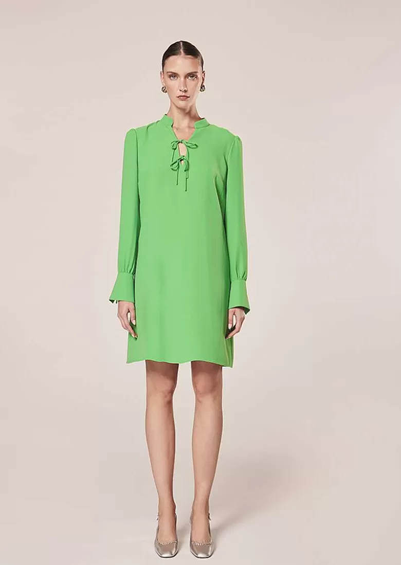 TARA JARMON Radiance Green Crepe Dress Discount