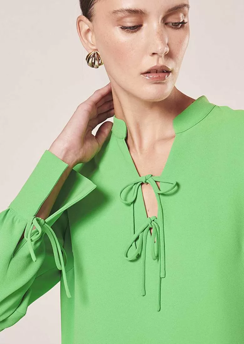 TARA JARMON Radiance Green Crepe Dress Discount