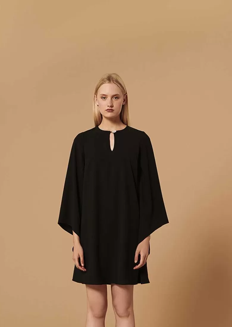 TARA JARMON Raonie Black Dress In Crepe Store