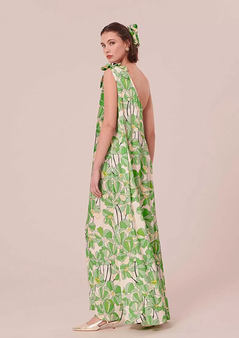 TARA JARMON Rekia Green Floral Printed Dress Shop