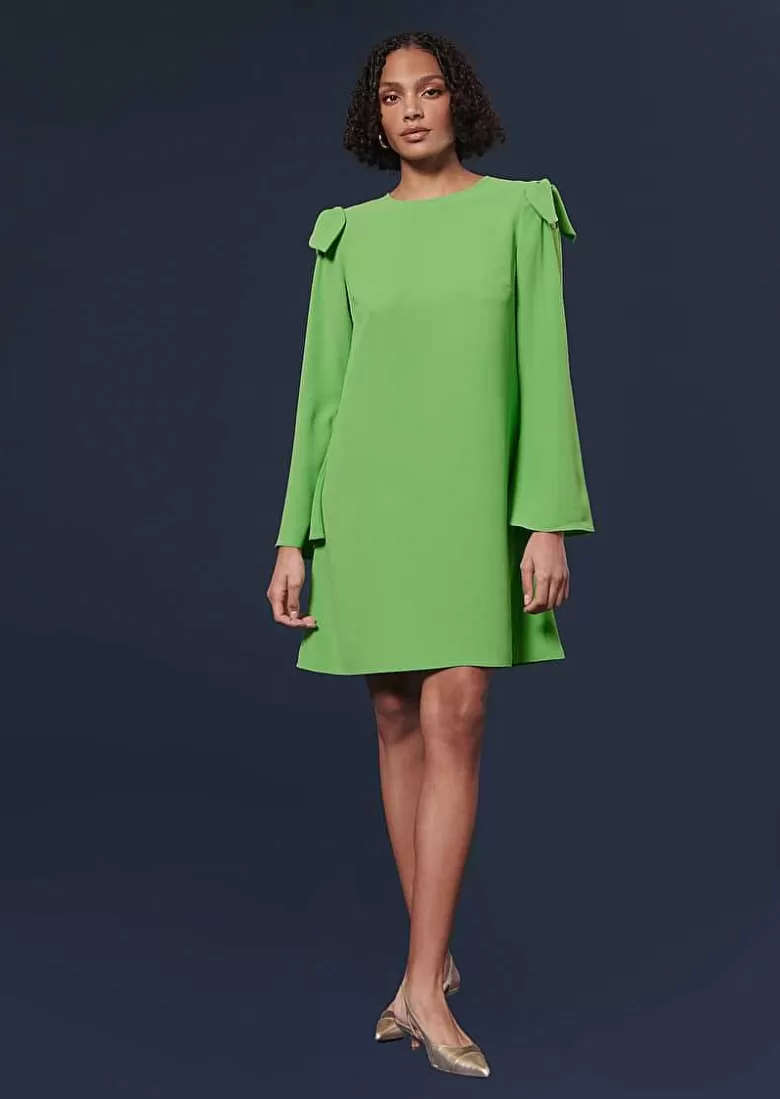 TARA JARMON Renato Green Crepe Dress Hot