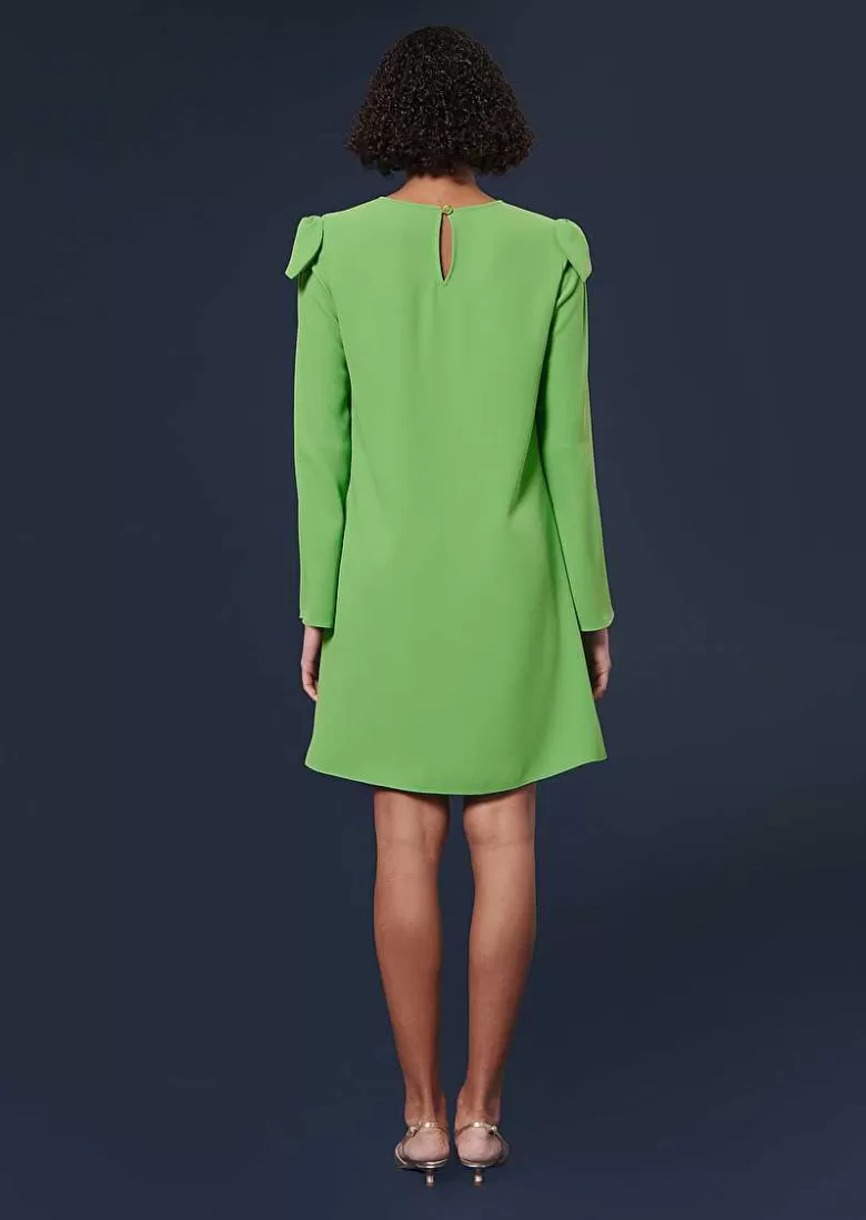 TARA JARMON Renato Green Crepe Dress Hot