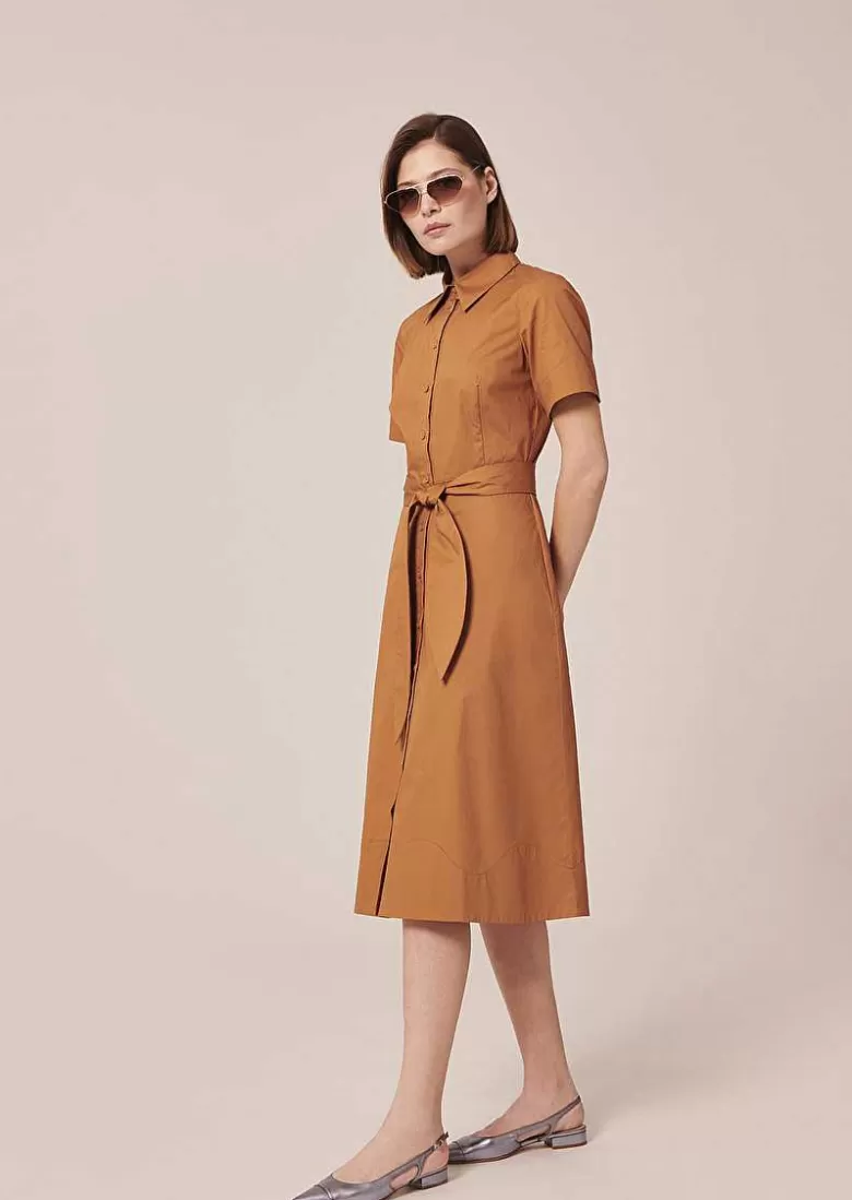 TARA JARMON Retronie Brown Crisp Poplin Dress Sale