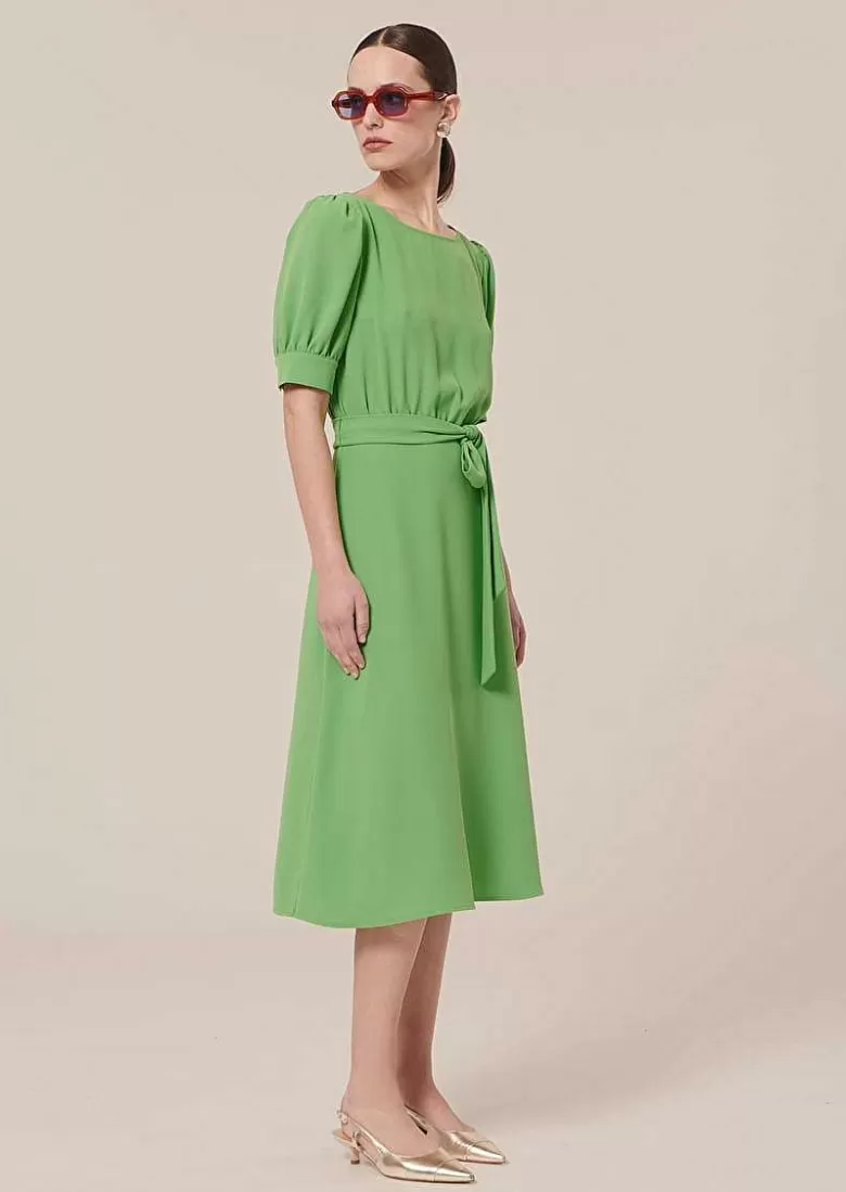 TARA JARMON Rillytis Green Crepe Dress Fashion