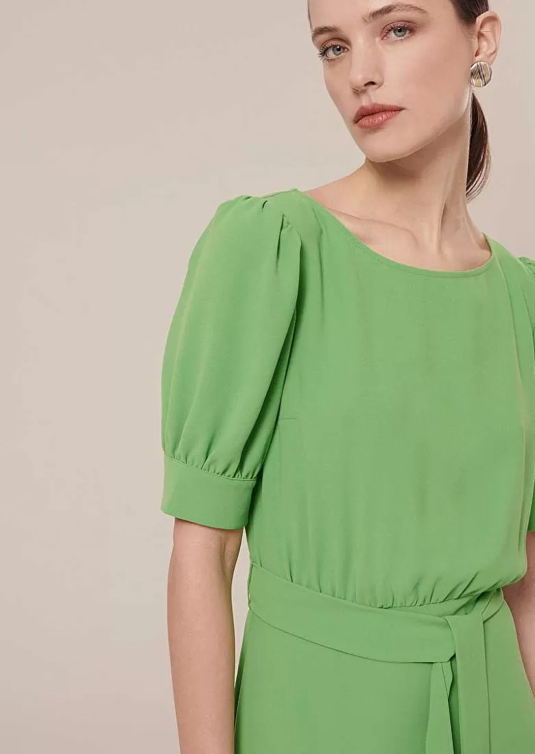 TARA JARMON Rillytis Green Crepe Dress Fashion