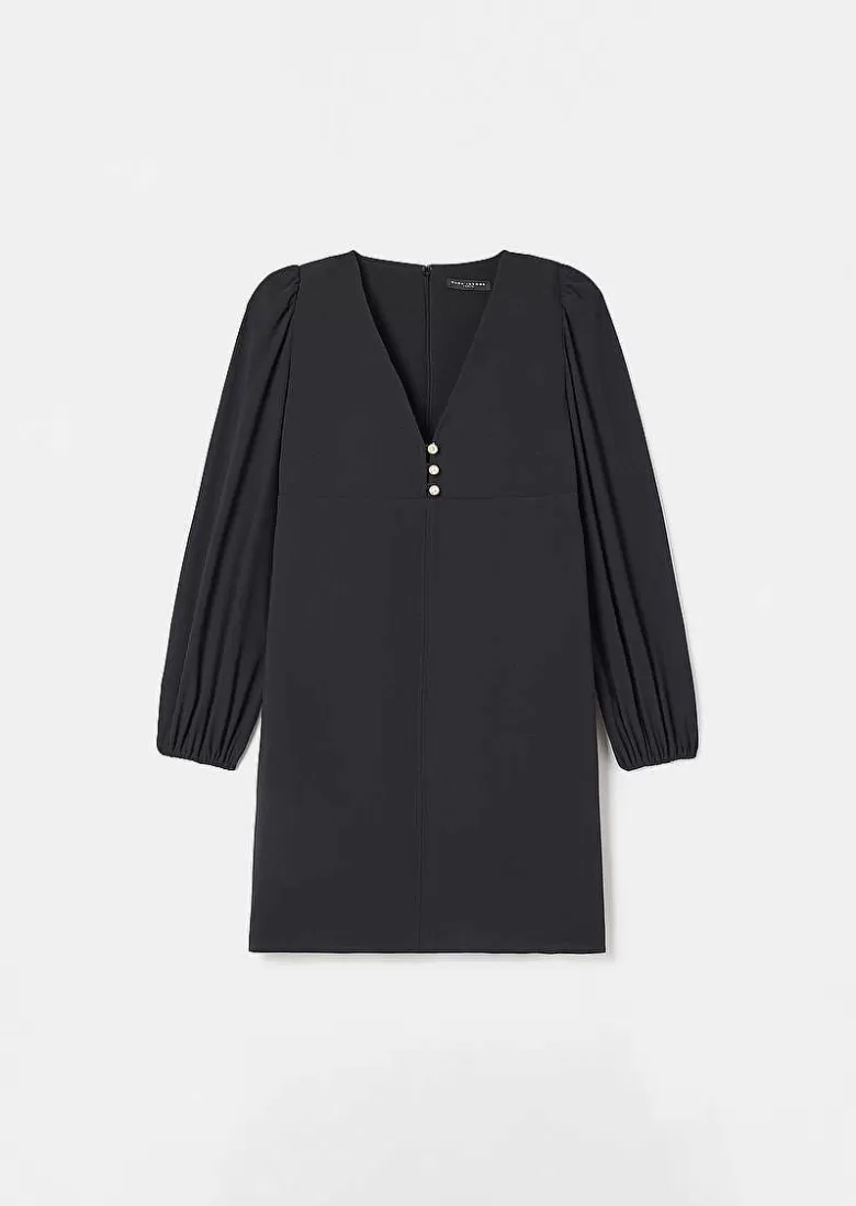 TARA JARMON Rolis Black Crepe Dress Flash Sale